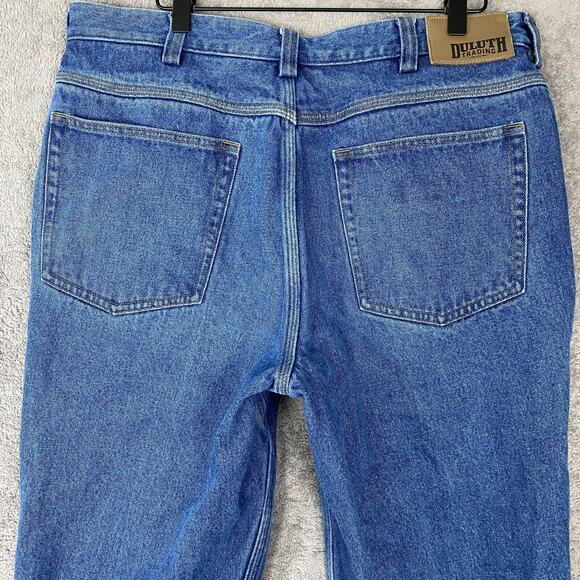 Duluth Trading Jeans Men's 33X24 Blue Denim Grunge Flannel Lined Workwear - Picture 5 of 16